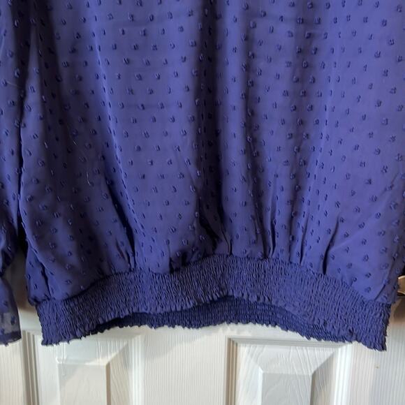 Cooper and Ella blouse Hem style very pretty! Navy Blue and super cute! Size L - Picture 7 of 15